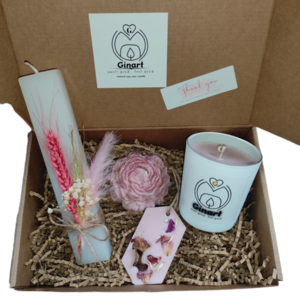 Giftbox πασχαλινό με αρωματικά προϊόντα και λαμπάδα - gift box 1 - διακοσμητικά, για ενήλικες, αρωματικές λαμπάδες, νονοί, αρωματικό χώρου