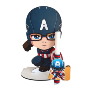 Σετ Πασχαλινής Λευκής Λαμπάδας 25cm μαζί με ξύλινο Σταντ Captain America - αγόρι, λαμπάδες, σετ, για παιδιά, σούπερ ήρωες