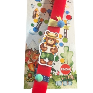 Πασχαλινή λαμπάδα Αρκούδος με ξύλινο παιχνίδι «φιδάκι» - αγόρι, λαμπάδες, σετ, για παιδιά, παιχνιδολαμπάδες