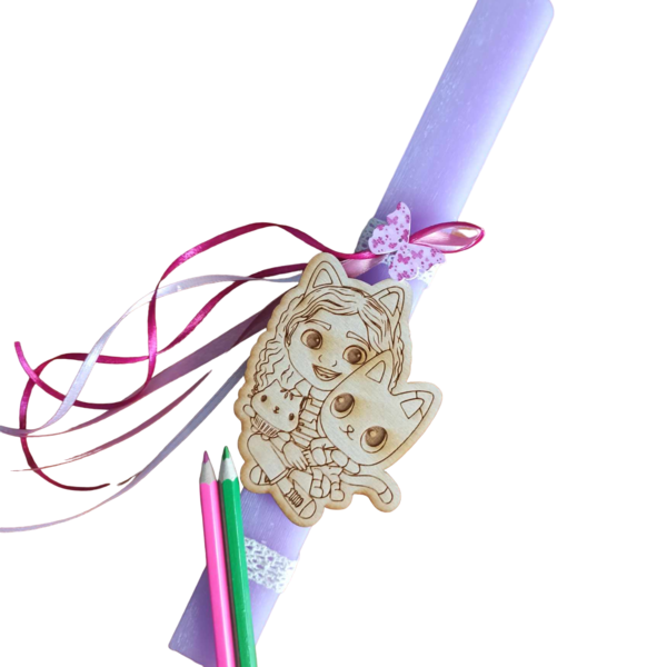 λαμπάδα Γκάμπι με color me μαγνητάκι 30 cm ( gabby ) - κορίτσι, λαμπάδες, για παιδιά, ήρωες κινουμένων σχεδίων