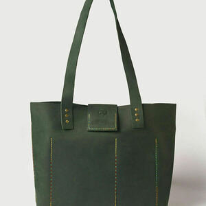 Γυναικεία χειροποίητη τσάντα ώμου Toya από δέρμα σε σκούρο πράσινο χρώμα - δέρμα, ώμου, μεγάλες, all day
