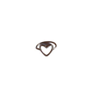 Δαχτυλίδι ατσάλι καρδιά μέγεθος 8 - επιχρυσωμένα, καρδιά, ατσάλι, boho, σταθερά