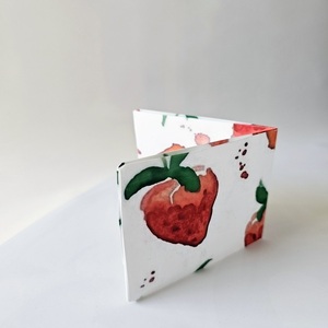 Eco-friendly πορτοφόλι τσέπης φράουλες/ Paper Wallet strawberries - χαρτί, πορτοφόλια, δώρο γεννεθλίων