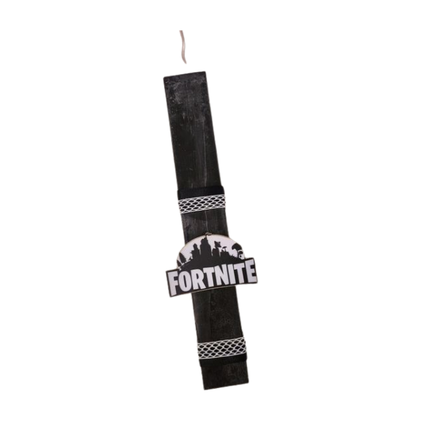 Μαύρη ρουστικ Πασχαλινή αρωματική λαμπάδα 25cm Fortnite - αγόρι, λαμπάδες, για παιδιά, για εφήβους, games
