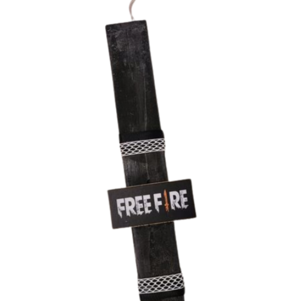 Μαύρη Πασχαλινή λαμπάδα 25cm Freefire - αγόρι, λαμπάδες, για παιδιά, για εφήβους, games - 2