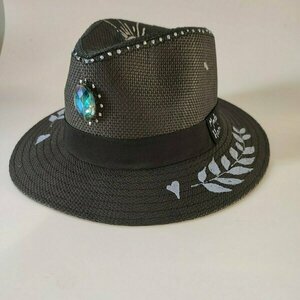 '' Infinity " Καπέλο μαύρο τύπου Παναμά - ψάθινα - 3