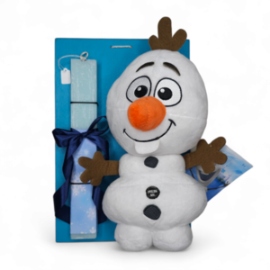 Κουκλάκι Olaf από τη Frozen με δώρο αρωματική γαλάζια λαμπάδα - αγόρι, λαμπάδες, λούτρινα, για παιδιά, παιχνιδολαμπάδες