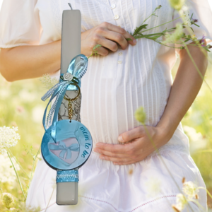 Πασχαλινή λαμπάδα για μαμά έγκυος - κορίτσι, λαμπάδες, μαμά, για ενήλικες, μπρελοκ κλειδιών - 2