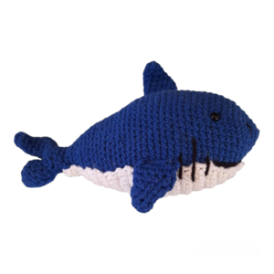 Καρχαρίας πλεκτός μπλε (19cm) - αγόρι, λούτρινα