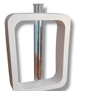 Minimal βάζο/ανθοστήλη σε φυσικό λευκό από οικολογική ρητίνη / Jesmonite σχέδιο Oρθογώνιο. - βάζα & μπολ, ρητίνη
