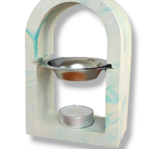 Καυστήρας για αιθέρια έλαια/Wax Melts σε Marble μπλε εφέ από οικολογική ρητίνη / Jesmonite. - κερί, αρωματικά χώρου