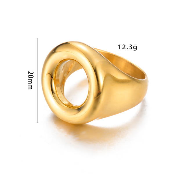 Ατσάλινο Δαχτυλίδι ΟΜΙΚΡΟΝ - επιχρυσωμένα, γεωμετρικά σχέδια, ατσάλι, σταθερά, φθηνά - 5
