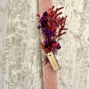 Χειροποίητη Πασχαλινή Λαμπάδα με αποξηραμένα ανθακια - λουλούδια, λαμπάδες, ζευγάρια, για ενήλικες, για εφήβους - 2