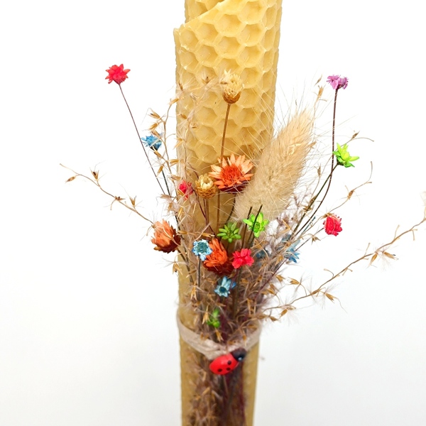Πασχαλινή λαμπάδα κηρήθρα multi flowers - κορίτσι, λουλούδια, λαμπάδες, για ενήλικες, για εφήβους - 2