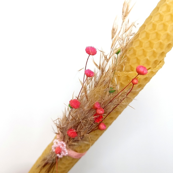 Πασχαλινή λαμπάδα κηρήθρα pink flowers - κορίτσι, λουλούδια, λαμπάδες, για ενήλικες, για εφήβους