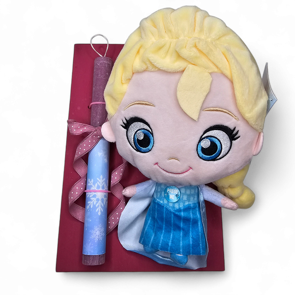 Αυθεντικό κουκλάκι Elsa από τη Frozen με δώρο ροζ αρωματική λαμπάδα - κορίτσι, λαμπάδες, πριγκίπισσες, για μωρά, παιχνιδολαμπάδες