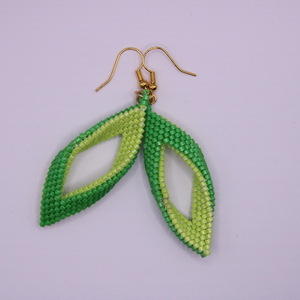 Κρεμαστά σκουλαρίκια με πράσινες χάντρες - χάντρες, μακριά, ατσάλι, boho, φθηνά - 3