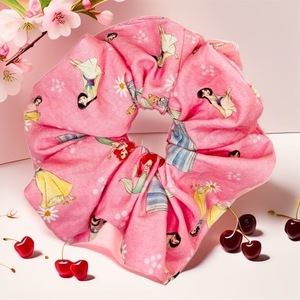 Scrunchy πριγκίπισσες-ροζ χρώμα-παιδικό large - ύφασμα, λαστιχάκια μαλλιών - 2