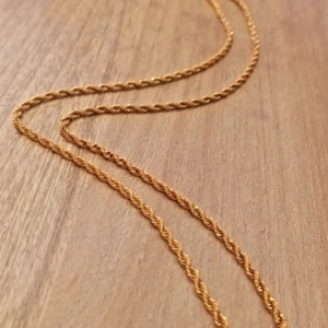 Αλυσίδα Από Ατσάλι Με Αυξομείωση " Golden Twist' - επιχρυσωμένα, κοντά, ατσάλι, boho - 3