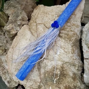 Πασχαλινή Μπλε Αρωματική Λαμπάδα Boho με φτερά 29cm - κορίτσι, λαμπάδες, για παιδιά, για ενήλικες, για εφήβους - 3