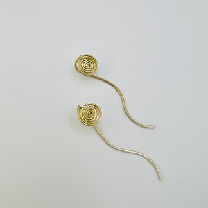 Σκουλαρίκια Ear Jackets Ορείχαλκος Σπιράλ Μικρά - ορείχαλκος, all day, minimal, μικρά, γάντζος - 3