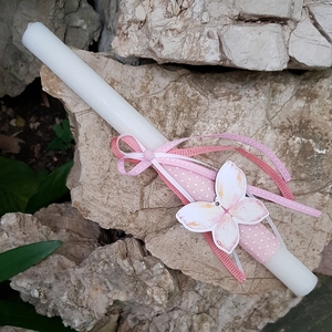 Πασχαλινή Λευκή Αρωματική Λαμπάδα Πεταλούδα, ροζ/λευκό, 29cm - κορίτσι, λαμπάδες, για παιδιά, ζωάκια, για μωρά