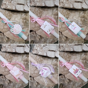 Πασχαλινή Λευκή Αρωματική Λαμπάδα Κύκνος, βεραμάν/ροζ, 29cm - κορίτσι, λαμπάδες, για παιδιά, ζωάκια, για μωρά - 2