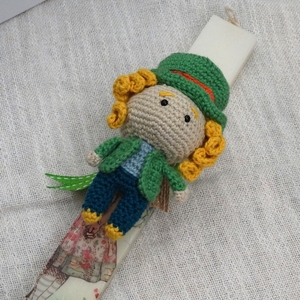 Mad Hatter Crochet Brooch - Λαμπάδα με λαμπαδόκουτο - λαμπάδες, για παιδιά, για ενήλικες, για εφήβους - 4