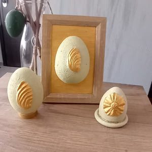 Διακοσμητικά αυγά με χρυσή αχιβάδα. - διακοσμητικά, διακοσμητικό πασχαλινό - 2