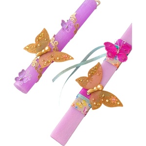 Χειροποίητη αρωματική λαμπάδα με πεταλούδα - κορίτσι, λαμπάδες, για εφήβους - 4