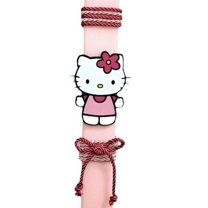 Σετ 2 τεμ. αρωματική λαμπάδα Hello Kitty ροζ 30 εκ. με λούτρινη ροζ τσάντα - λαμπάδες, σετ, για παιδιά, ήρωες κινουμένων σχεδίων - 5