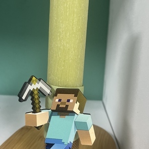 Πασχαλινή λαμπάδα αγόρι «Minecraft» - αγόρι, λαμπάδες, με ξύλινο στοιχείο - 2