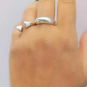 Δαχτυλίδι Επάργυρο Αυξομειούμενο Ορειχάλκινο''Bold" " - ορείχαλκος, επάργυρα, γεωμετρικά σχέδια, boho, αυξομειούμενα - 3