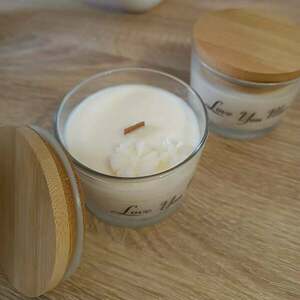 HAPPY MOTHER'S DAY - Χειροποίητο Λευκό Κερί Σόγιας σε Mini Ποτήρι με καπάκι– Bamboo - 290 gr - μαμά, αρωματικά κεριά - 3