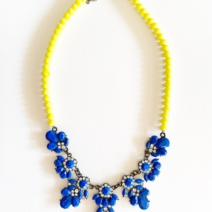 Statement necklace royal blue - χάντρες, κοντά - 2