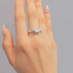 Δαχτυλίδι Αυξομειούμενο "Mοon" - ορείχαλκος, επάργυρα, φεγγάρι, boho, αυξομειούμενα - 2
