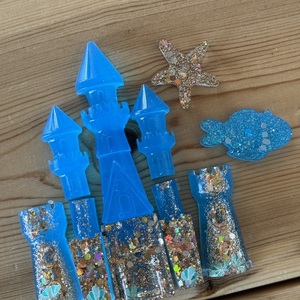 Summer castle blue glitter - εποξική ρητίνη