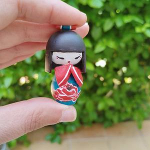Ιαπωνικες κούκλες Κοκέσι- Kokeshi dolls διακοσμητική μινιατούρα 5εκ - ρητίνη, μινιατούρες φιγούρες - 4