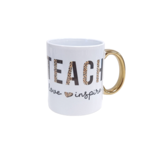 Κούπα teacher 325ml με χρυσό - πορσελάνη, κούπες & φλυτζάνια, για δασκάλους, η καλύτερη δασκάλα