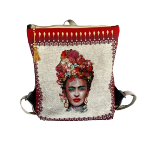 Τσάντα πλάτης χειροποίητο backpack απο ύφασμα με τη Frida - ύφασμα, πλάτης, σακίδια πλάτης, μεγάλες, all day