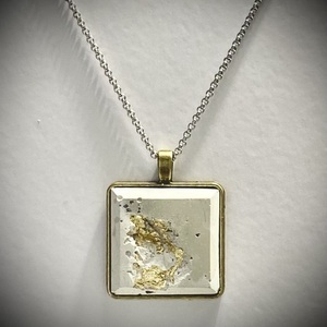 Concrete square pendants - μπρούντζος, φθηνά, μενταγιόν - 3
