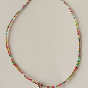 Κολιεδακι με μικρές χαντρουλες - χάντρες, κοντά, seed beads - 5