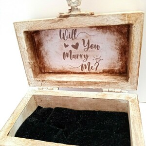 Ξύλινο κουτάκι μπεζ "Will you marry me" 5x9x6 - ξύλο, κουτί, οργάνωση & αποθήκευση - 3