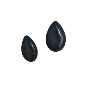 "Resin drops" καρφωτά σκουλαρίκια σταγόνες σε μαύρο χρώμα από υγρό γυαλί. - γυαλί, δάκρυ, μικρά, ατσάλι - 2