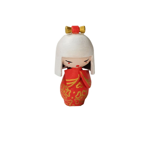 Ιαπωνική κούκλσ Κοκέσι-Red Kokeshi doll διακοσμητική φιγούρα μινιατούρα 4.5εκ- - ρητίνη, μινιατούρες φιγούρες, κούκλες