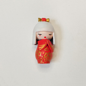 Ιαπωνική κούκλσ Κοκέσι-Red Kokeshi doll διακοσμητική φιγούρα μινιατούρα 4.5εκ- - ρητίνη, μινιατούρες φιγούρες, κούκλες - 3