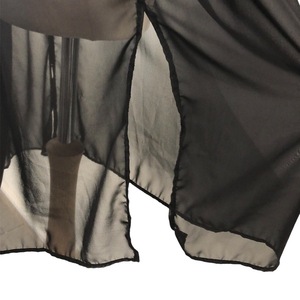 Φόρεμα γυναικείο αμάνικο διαφάνεια μαύρο - μουσελίνα, αμάνικο, midi, συνθετικό - 4