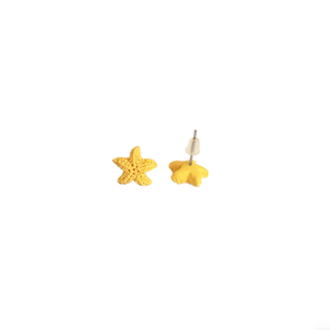 Καρφωτά σκουλαρίκια κίτρινοι αστερίες - ορείχαλκος, αστέρι, πηλός, μικρά - 3