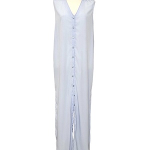 Φόρεμα σεμιζιέ γυναικείο σιελ - αμάνικο, συνθετικό
