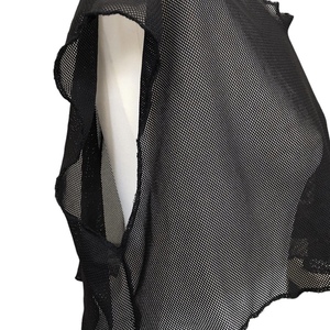 Μπλούζα τοπ γυναικεία διχτυωτή μαύρη - συνθετικό, crop top - 2